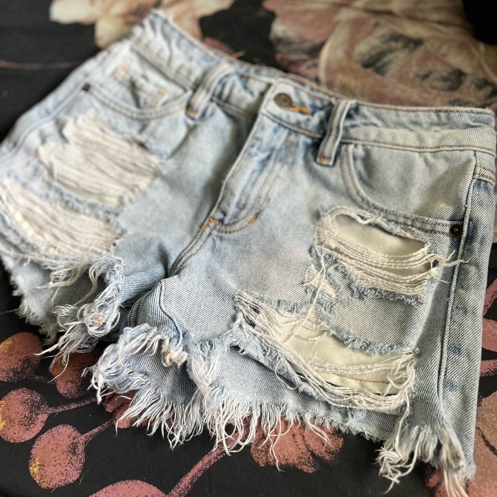 Distressed Denim Shorts